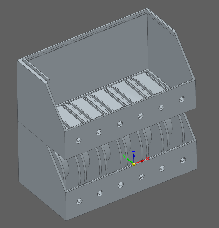 The wire box full of spools and another empty one on top (it&rsquo;s stackable!)